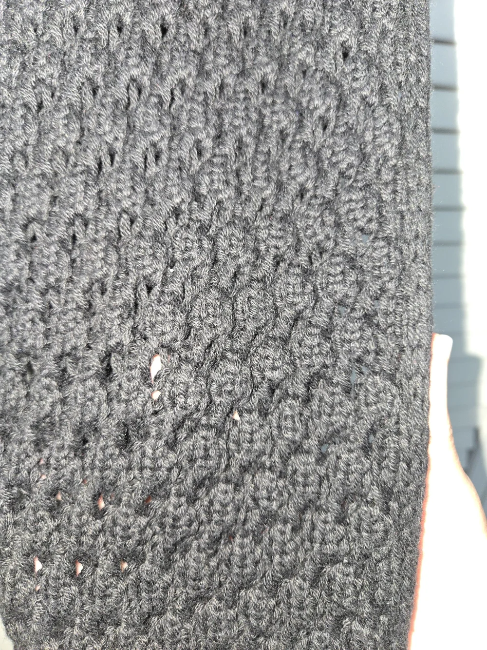 Dillards Black Crochet/Knit Scarf